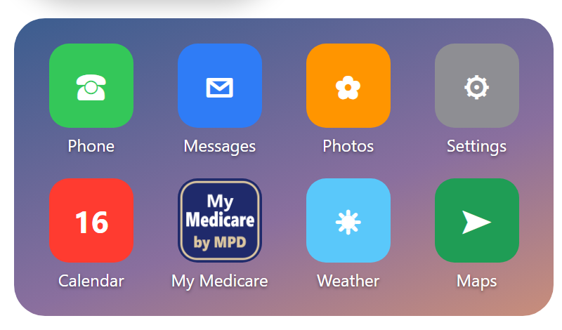 The My Medicare app icon on a phone&rsquo;s home screen
